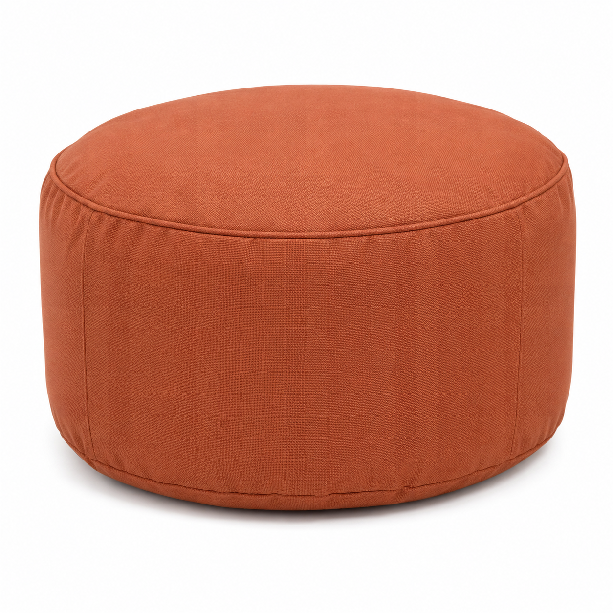 Runder Outdoor Pouf Terrakotta aus wettergeeignetem Gewebe