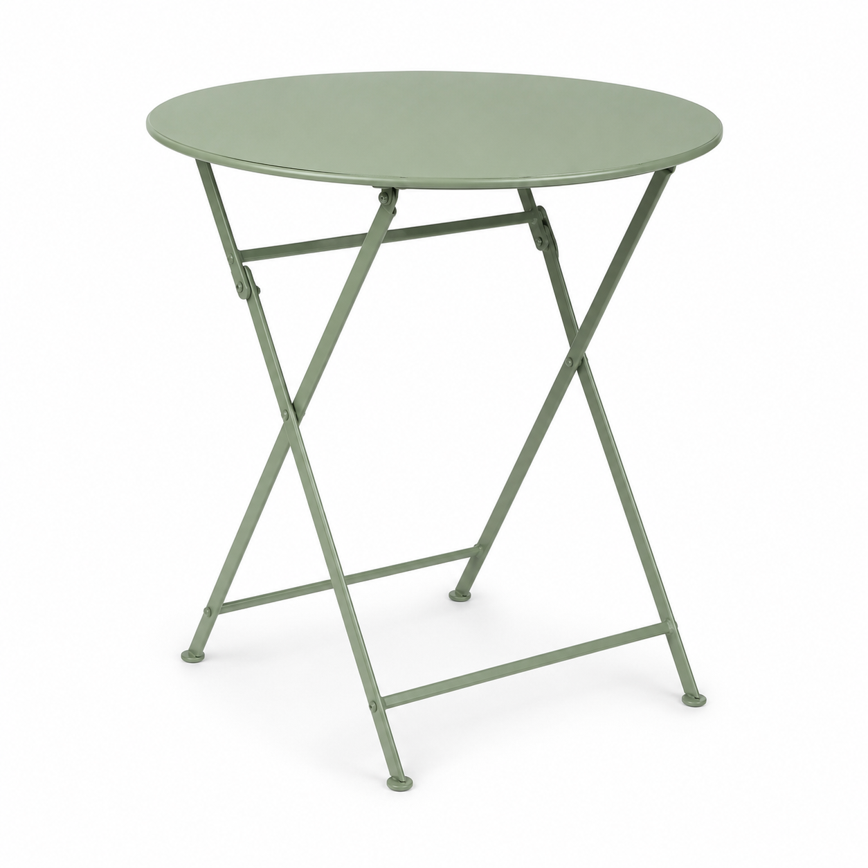 Klappbarer Balkon Bistrotisch Salbeigrün rund 60 cm