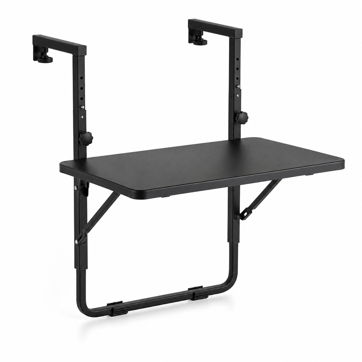 Balkon Hängetisch Schwarz für Geländer bis 14 cm