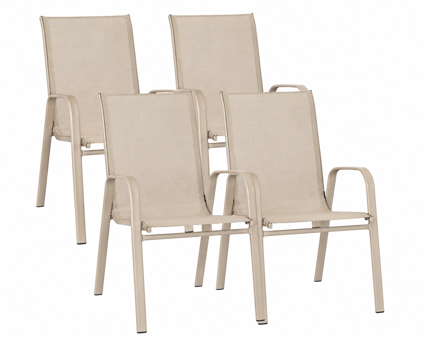 Gartenstuhl Sand mit Textilene Sitzfläche im 4er Set