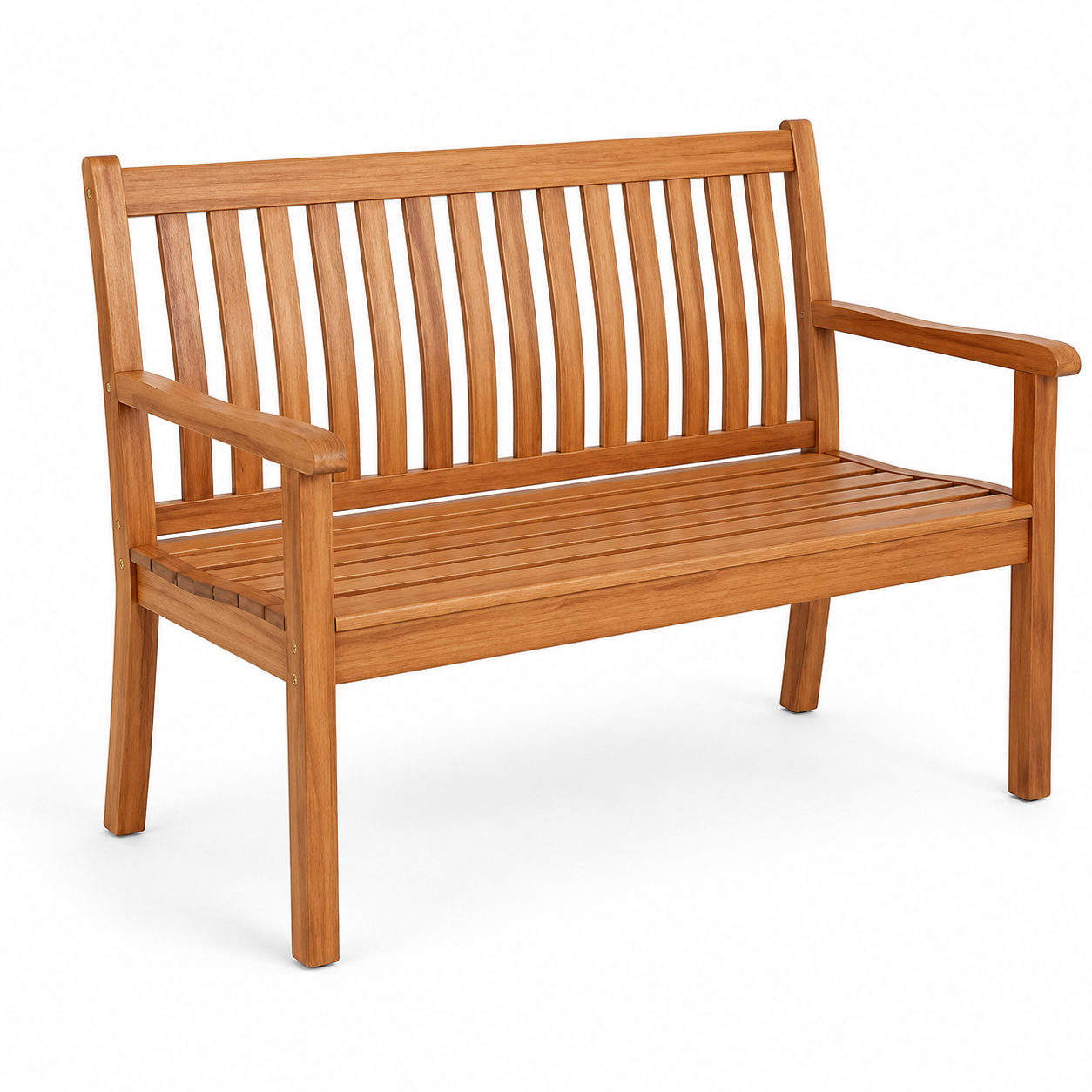 Outdoor Sitzbank Eukalyptus Natur mit klarer Lattenstruktur