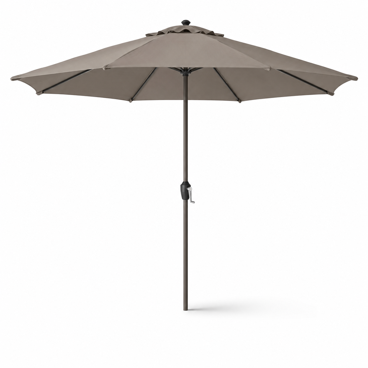 Marktschirm Taupe rund 300 cm mit Kurbelmechanik