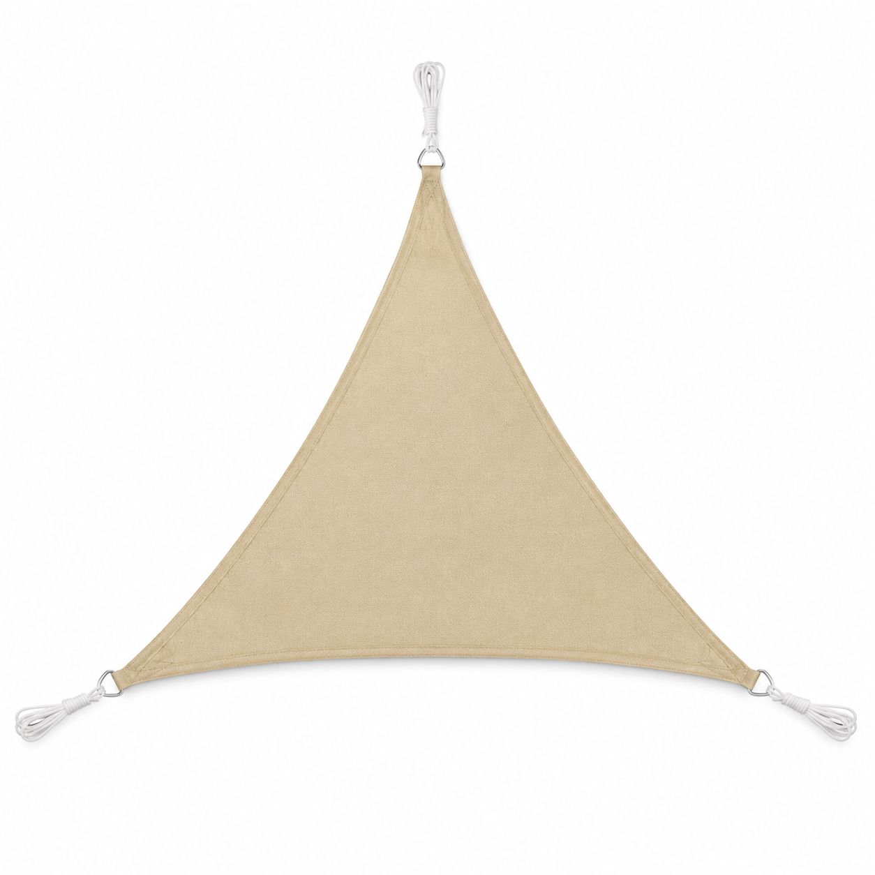 Sonnensegel Sandbeige dreieckig 360 cm mit Befestigungsseilen