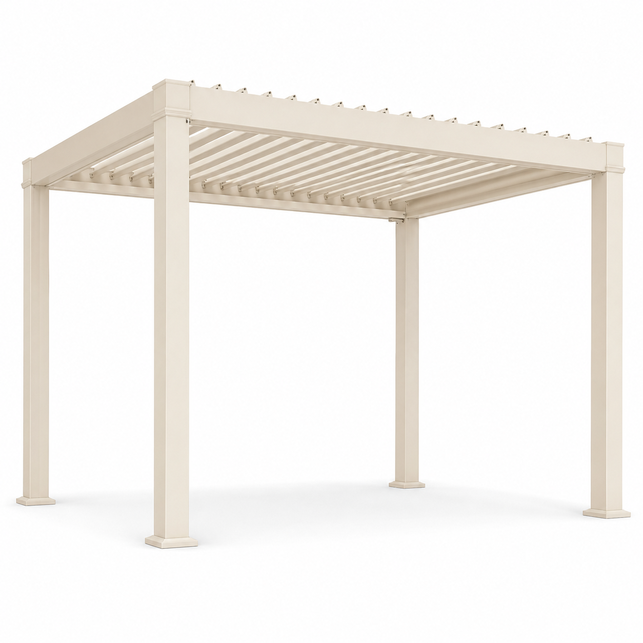 Pergola Seitendach Creme mit Lamellen Optik 3x3 m