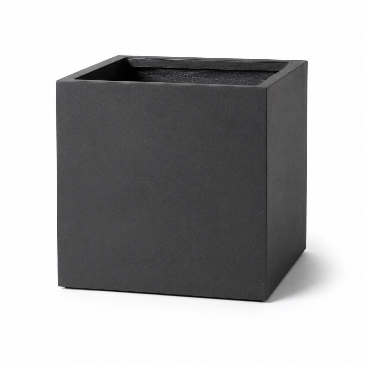 Pflanzkübel Anthrazit Fiberglas in Würfelform 45 cm