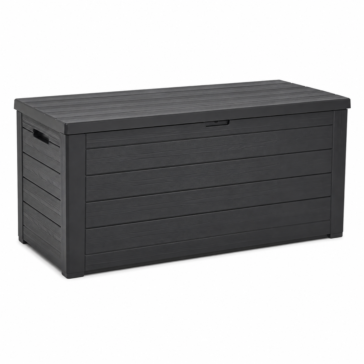 Outdoor Auflagenbox Anthrazit 320 l mit Holzstruktur