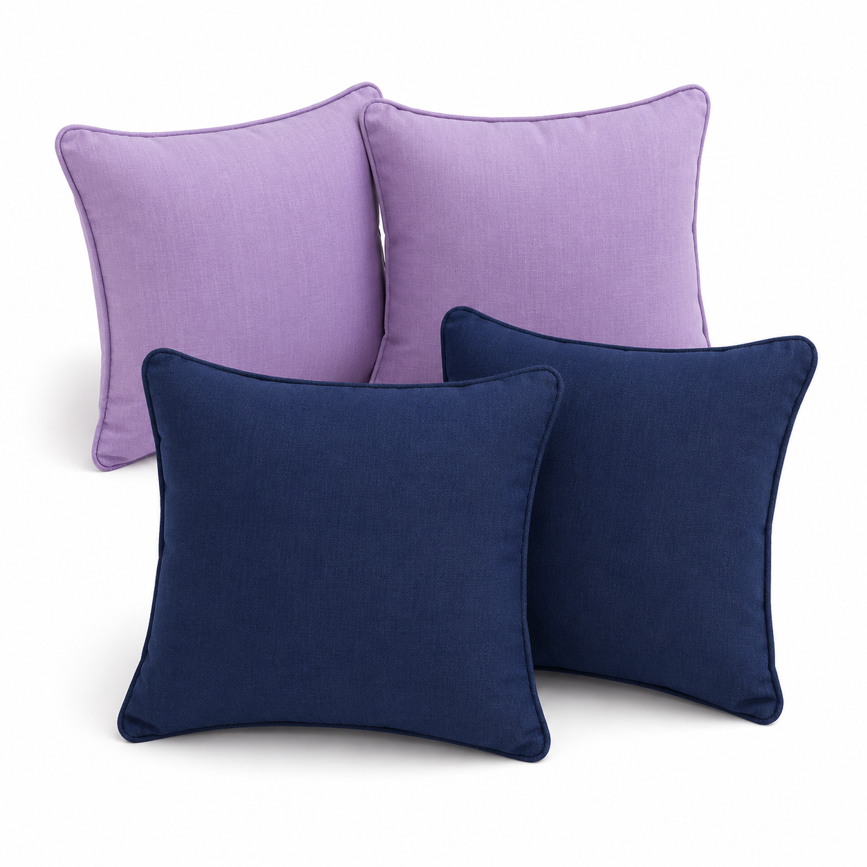 Outdoor Kissen Set Lavendel und Navy 45x45 cm 4 Stück