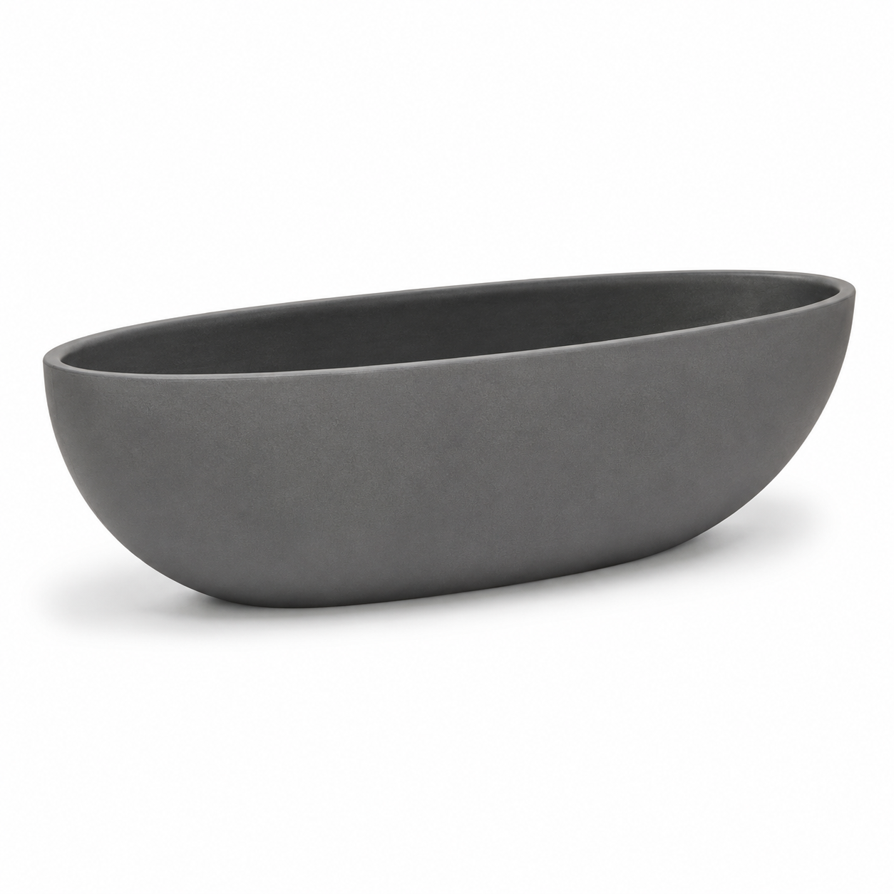 Dekorative Outdoor Pflanzschale Rauchgrau oval 70 cm