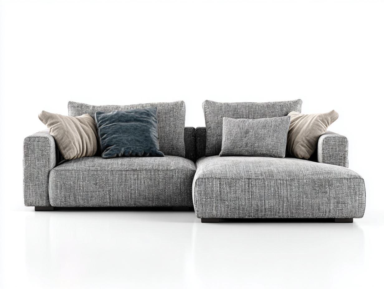 Canapé d'angle-Tissu-Bois-304x174x82 cm-Gris clair-Gris foncé-Design moderne-Cozozanest