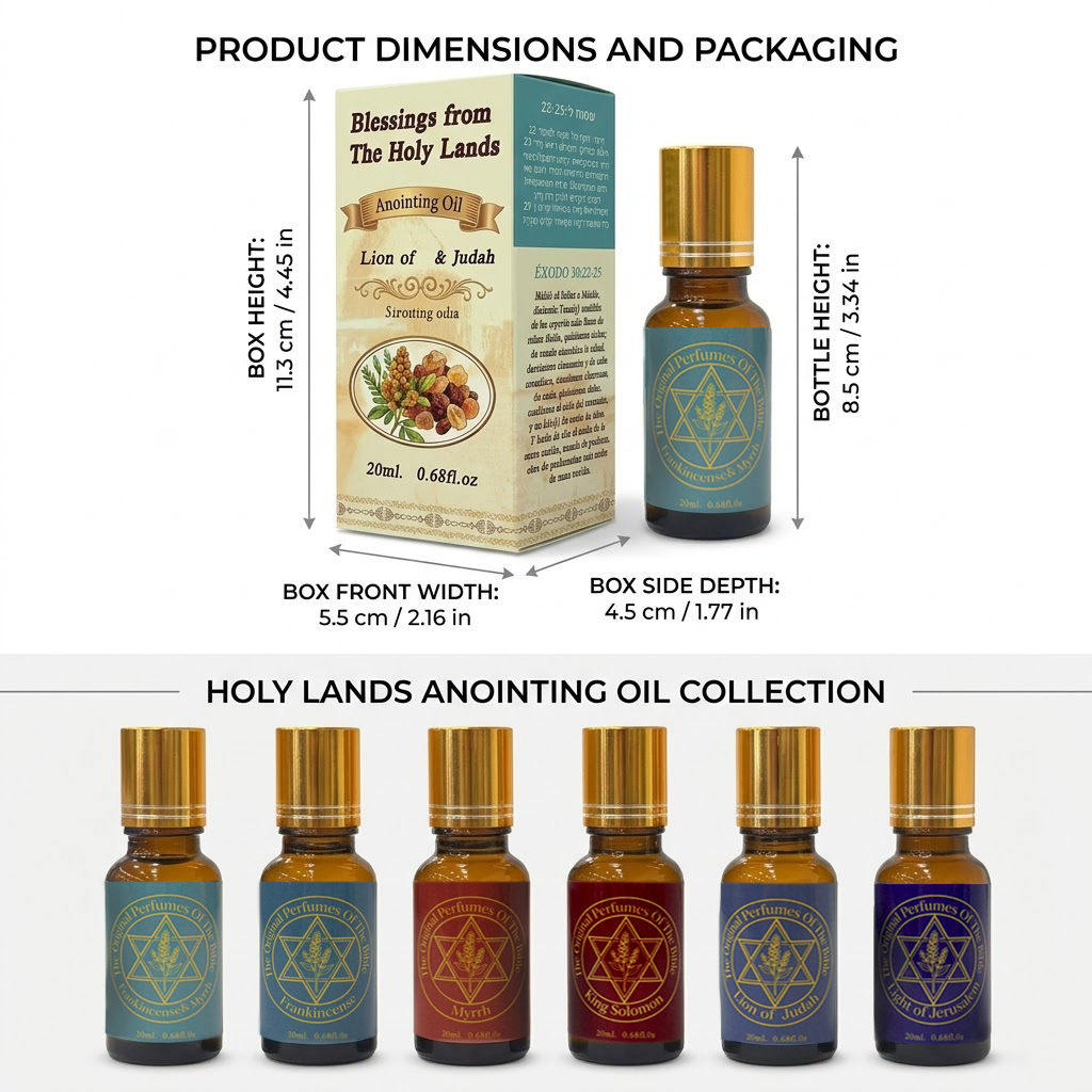 Anointing Oil 20ml | Blessings from The Holy Lands | Blessed Olive Oil from Jerusalem with Biblical Spices Ball type