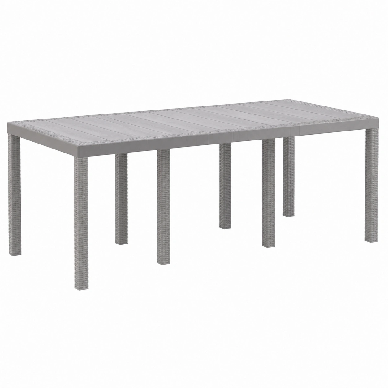 Table de jardin rectangulaire en rotin pour extérieur