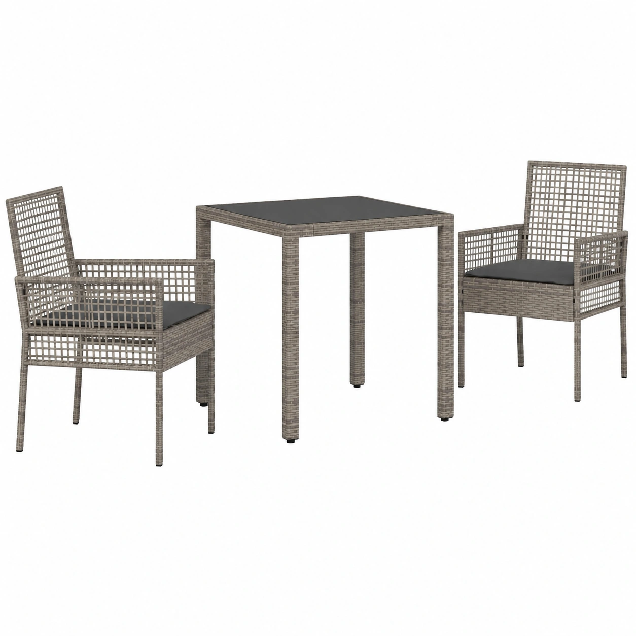 Ensemble de Jardin 3 pièces en Polyrotin Gris