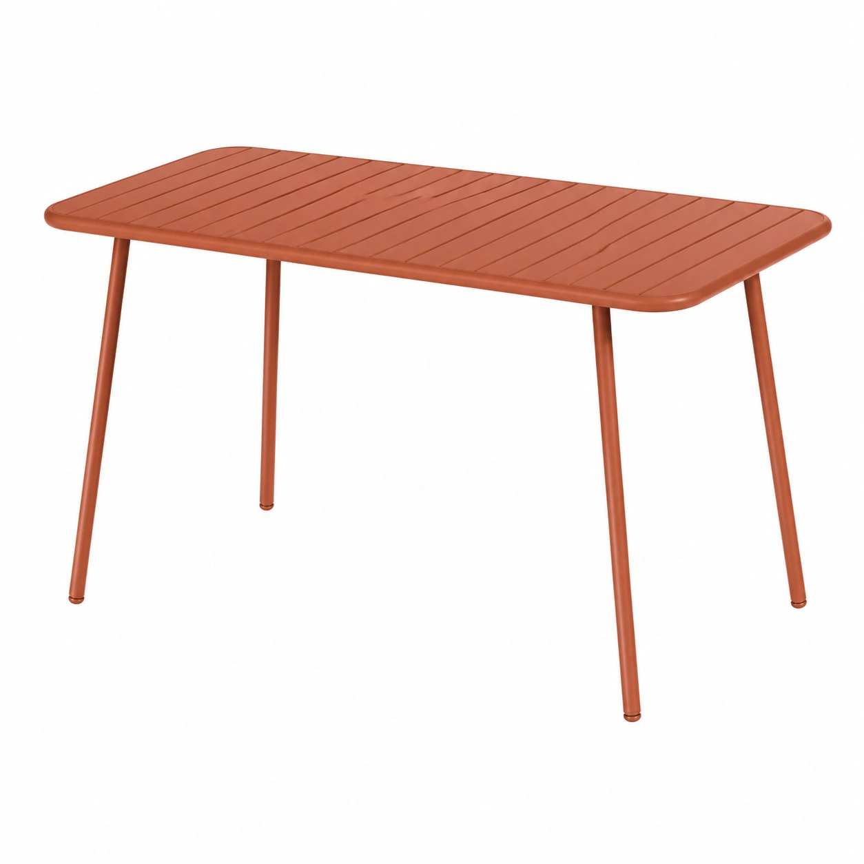 Table de jardin extérieure 6 places en acier, résistante aux intempéries, design élégant