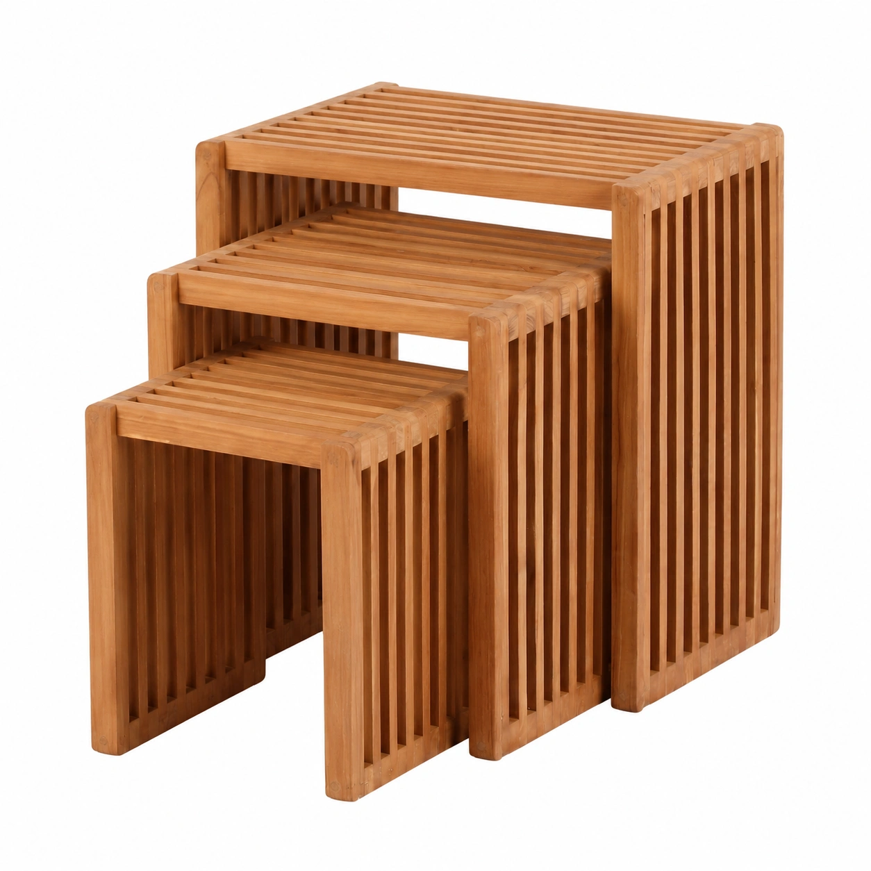 Table d'appoint en teck massif pour extérieur