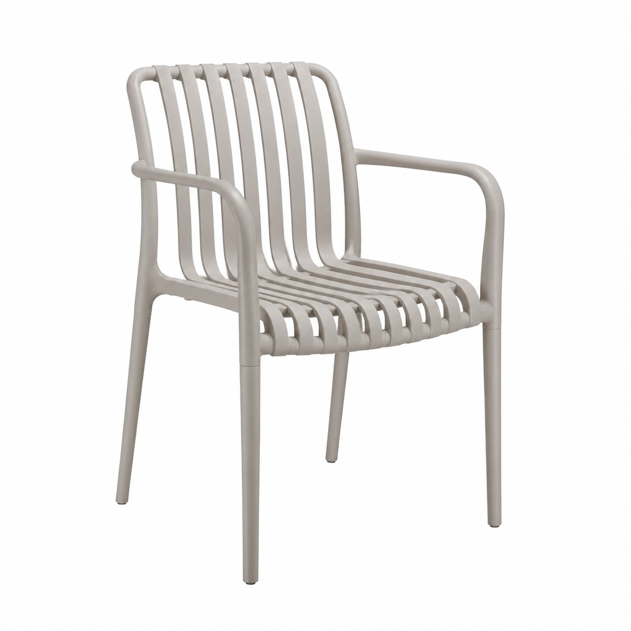 Ensemble de 4 chaises de jardin empilables avec accoudoirs, résistantes aux intempéries