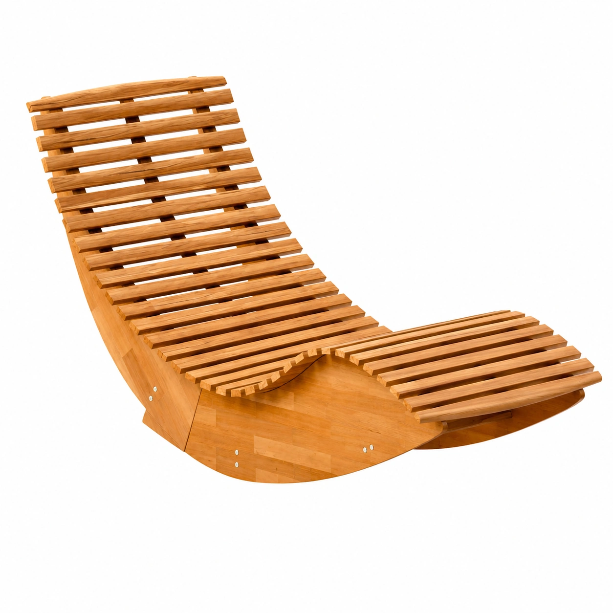 Chaise Longue Bascule en Bois d'Acacia Pliable pour Jardin, Bain de Soleil Intérieur Extérieur-timberahome