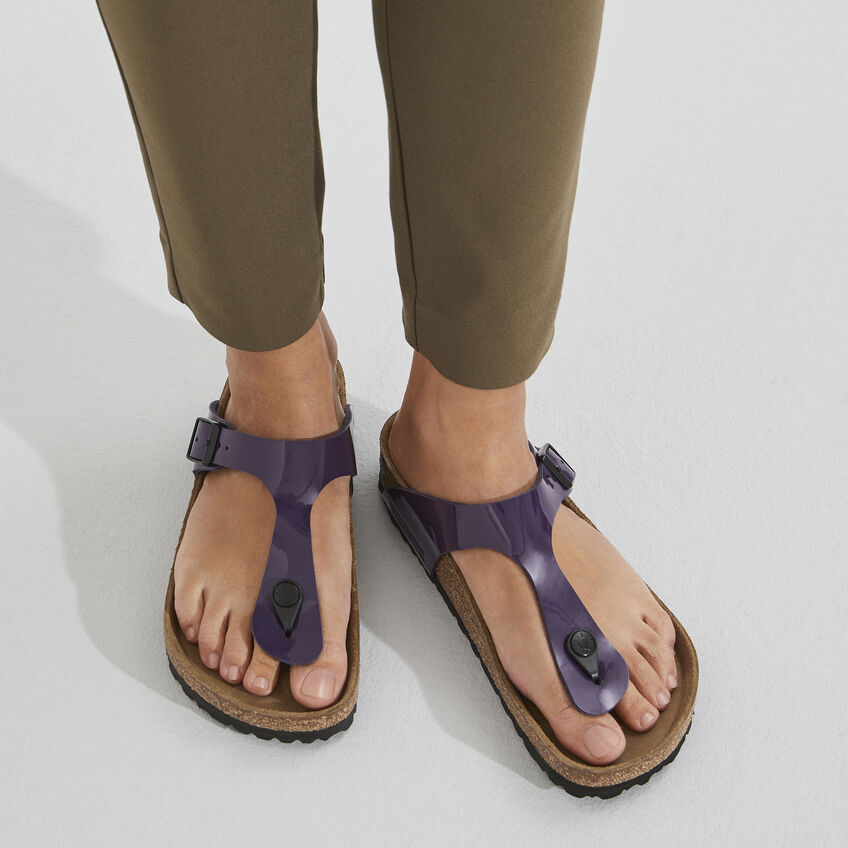 Birketthhnstock Gizeh Birko-Flor Patent Plum Purple