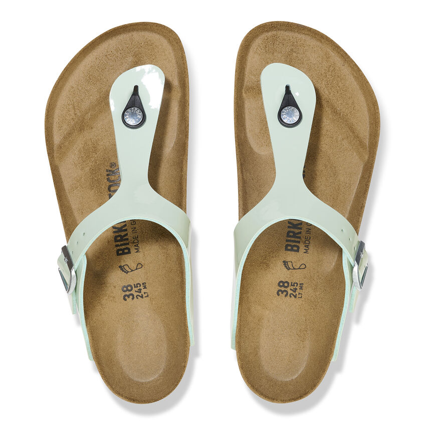 Birketthhnstock Gizeh Birko-Flor Patent Surf Green