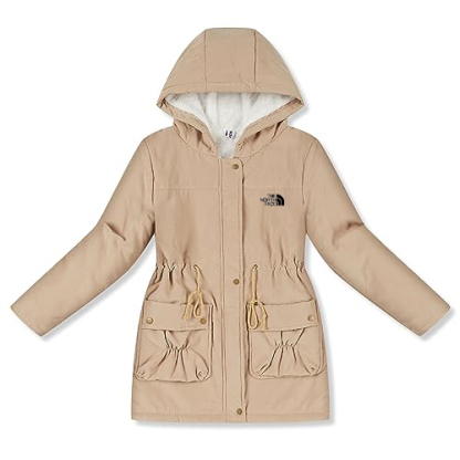 Women's Winter Mid Length Thick Warm Faux Lamb Wool Lined Jacket Coat
