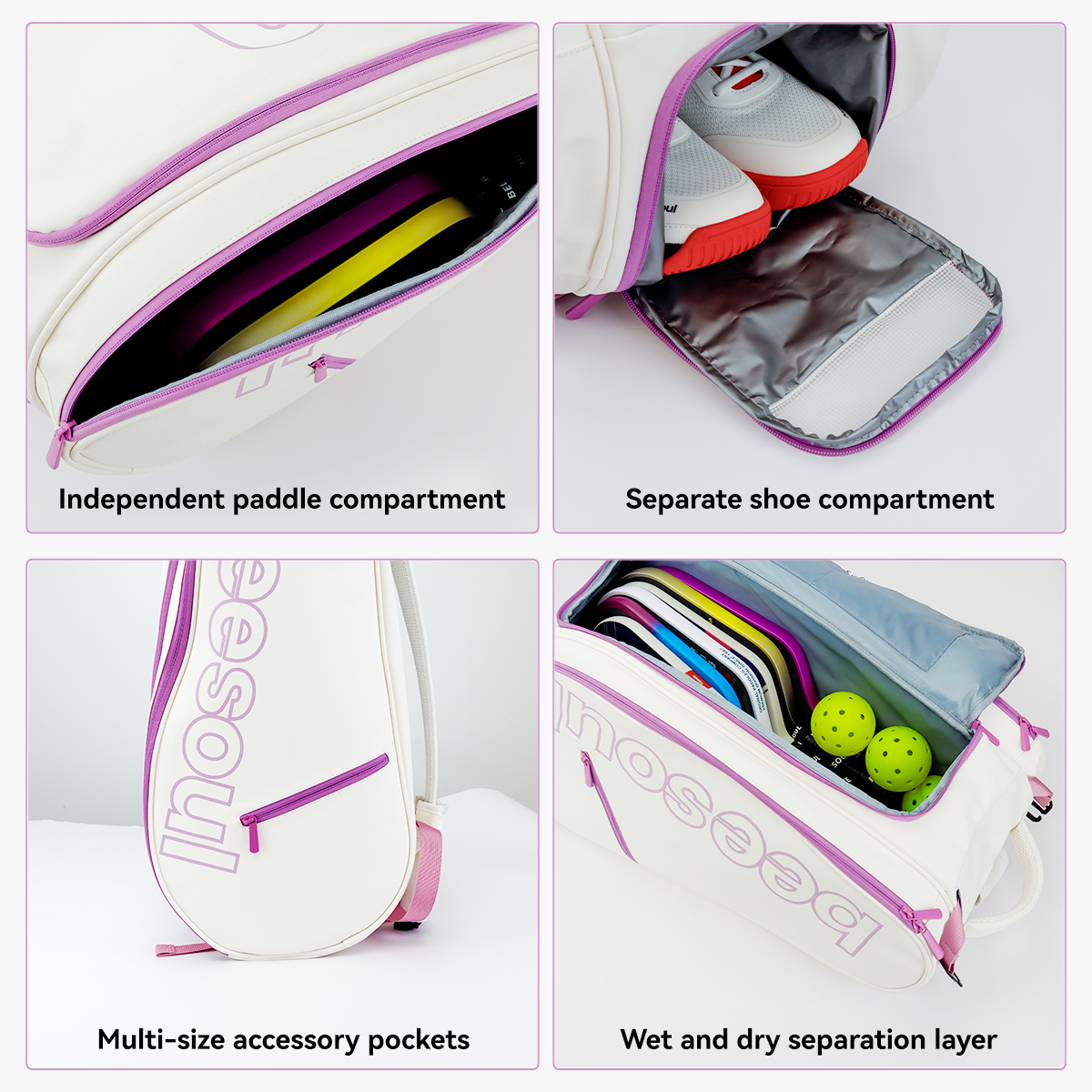 Beesoul Professional Pickleball Bag: Large-Capacity Backpack with Shoe Compartment—Pickleball Backpack for Men and Women
