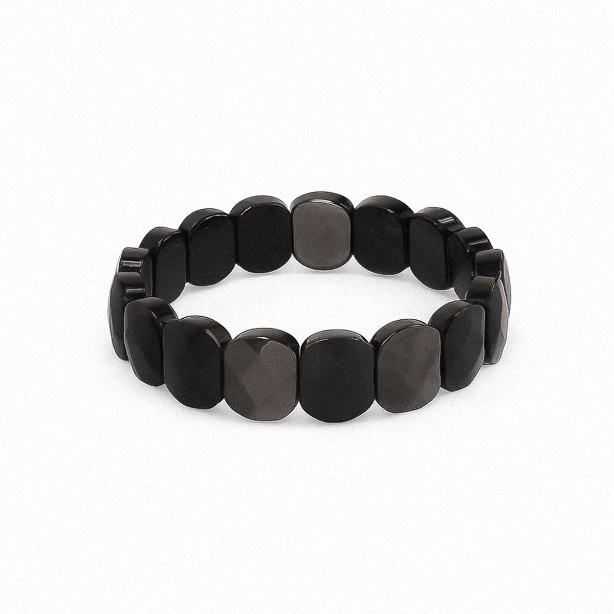 Silver Sheen Obsidian Flat Bracelet
