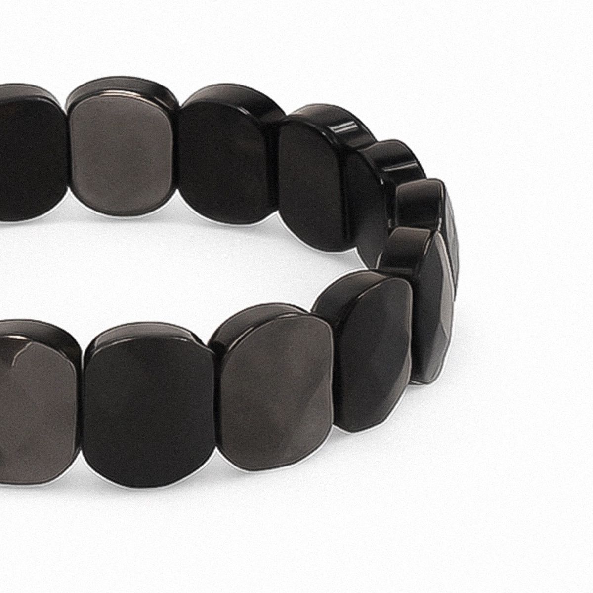 Silver Sheen Obsidian Flat Bracelet