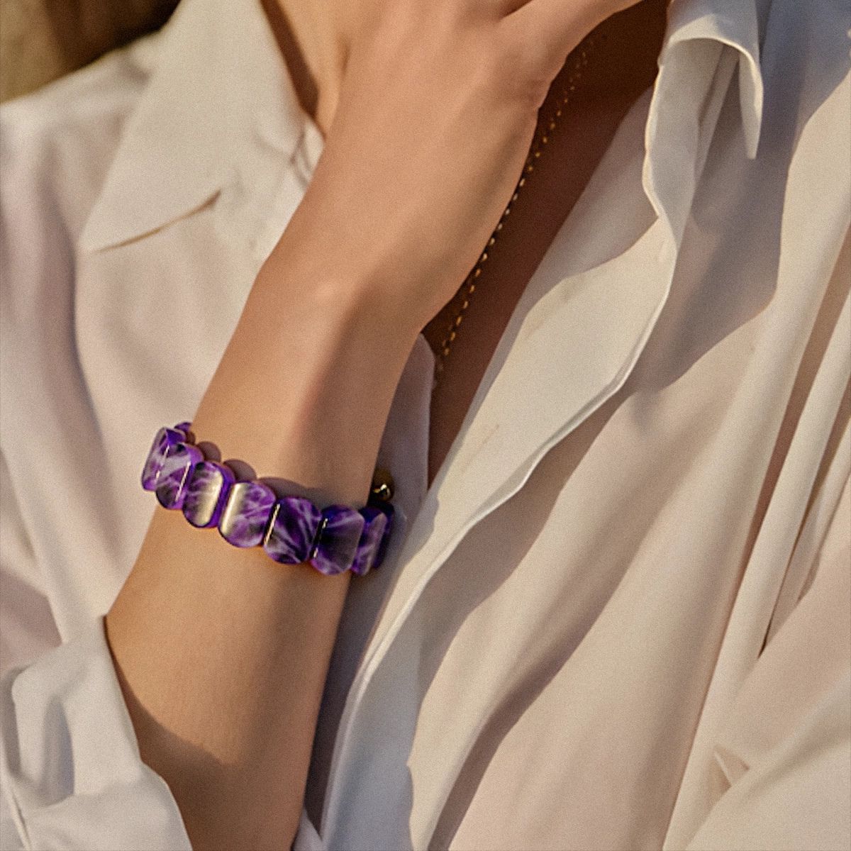 Amethyst Flat Bracele
