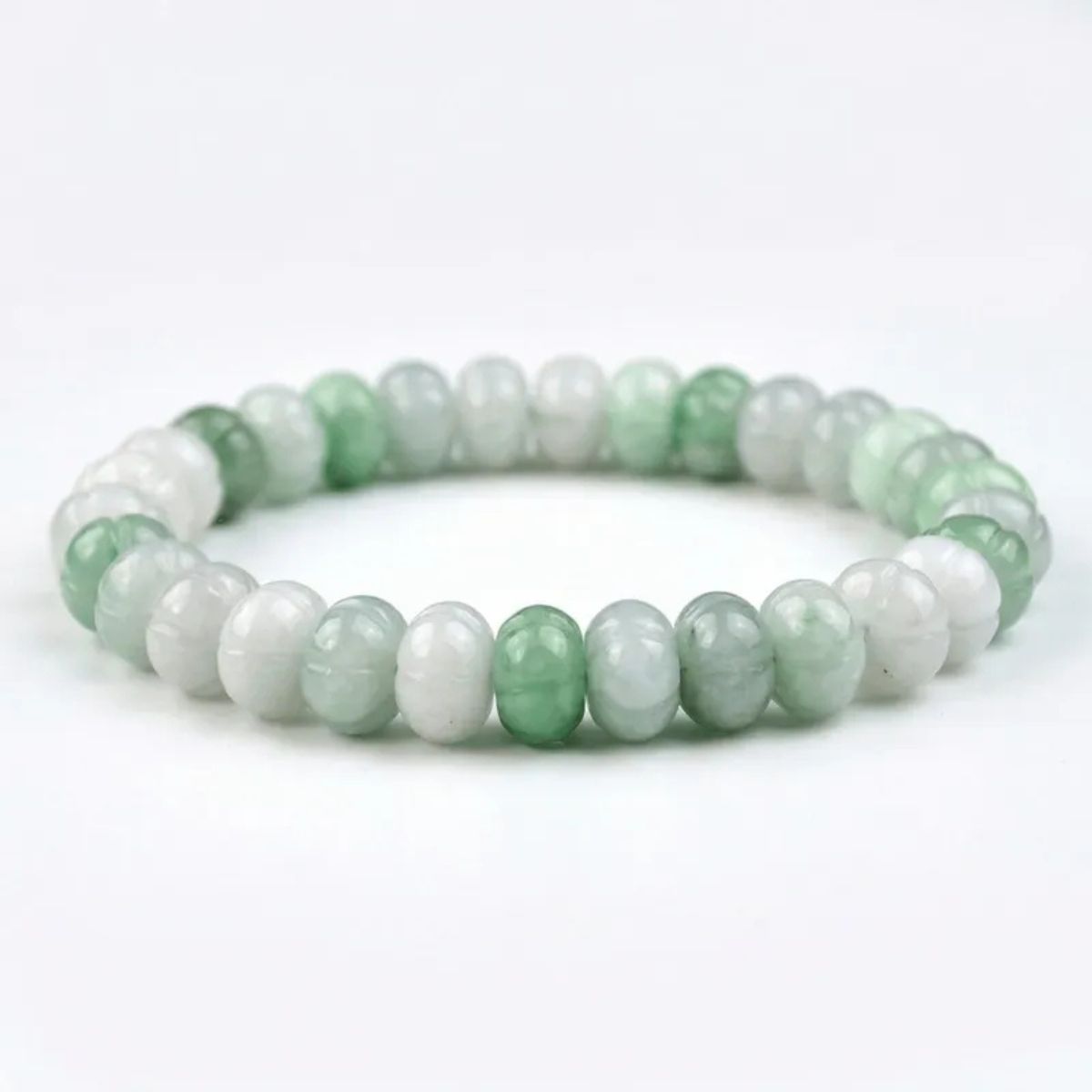 Jadeite Pumpkin Bead Bracelet