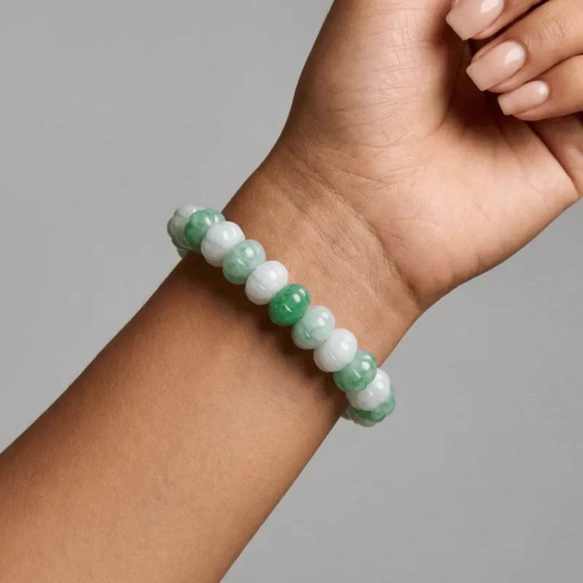 Jadeite Pumpkin Bead Bracelet