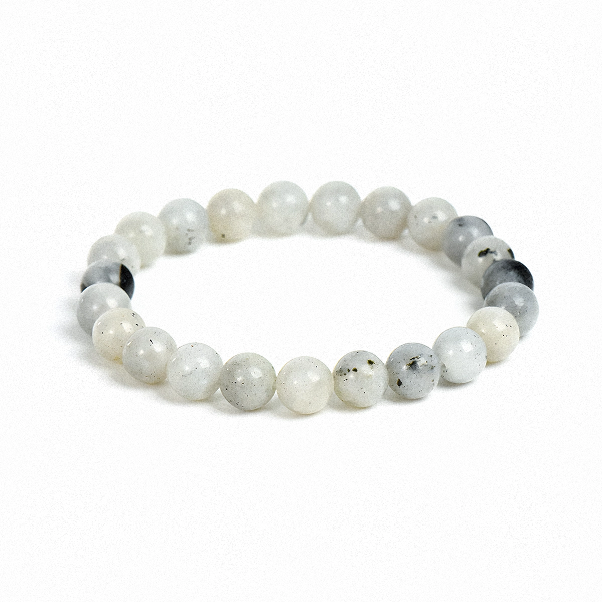 Black Spot Moonstone Round Bracelet