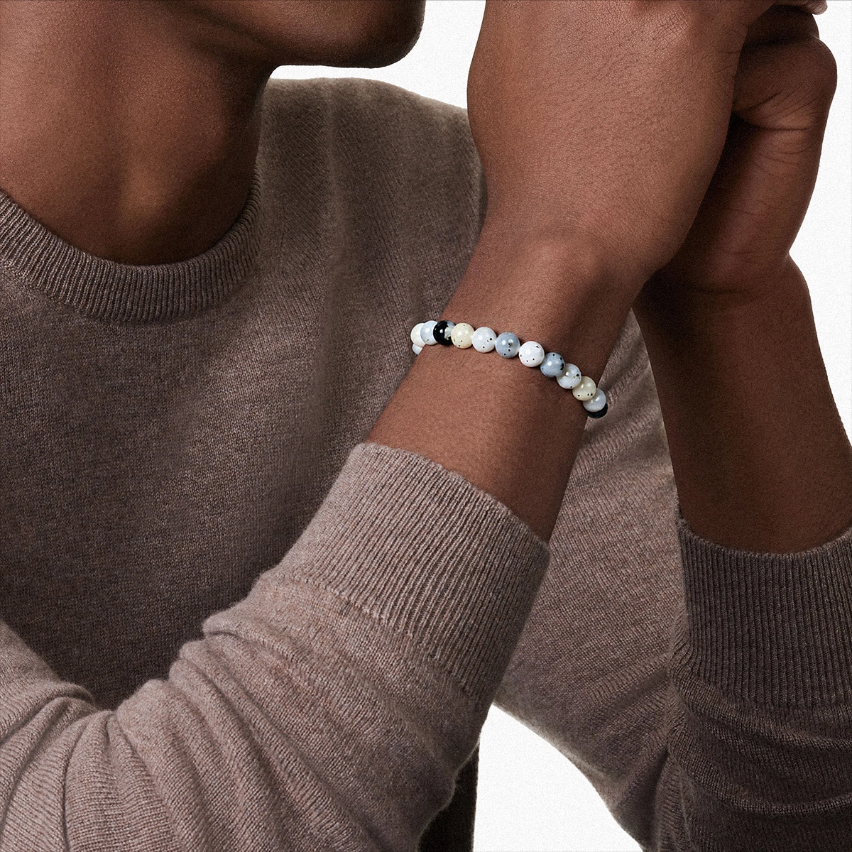Black Spot Moonstone Round Bracelet