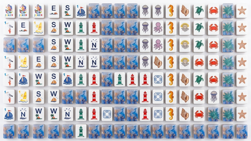 Ocean Mermaid Mahjong Tiles