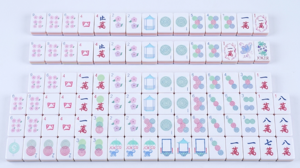 Lavender Blossom Mahjong Tiles