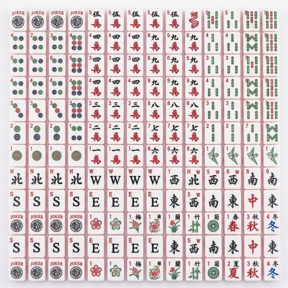 Frosted Pink Jelly Mahjong Tiles