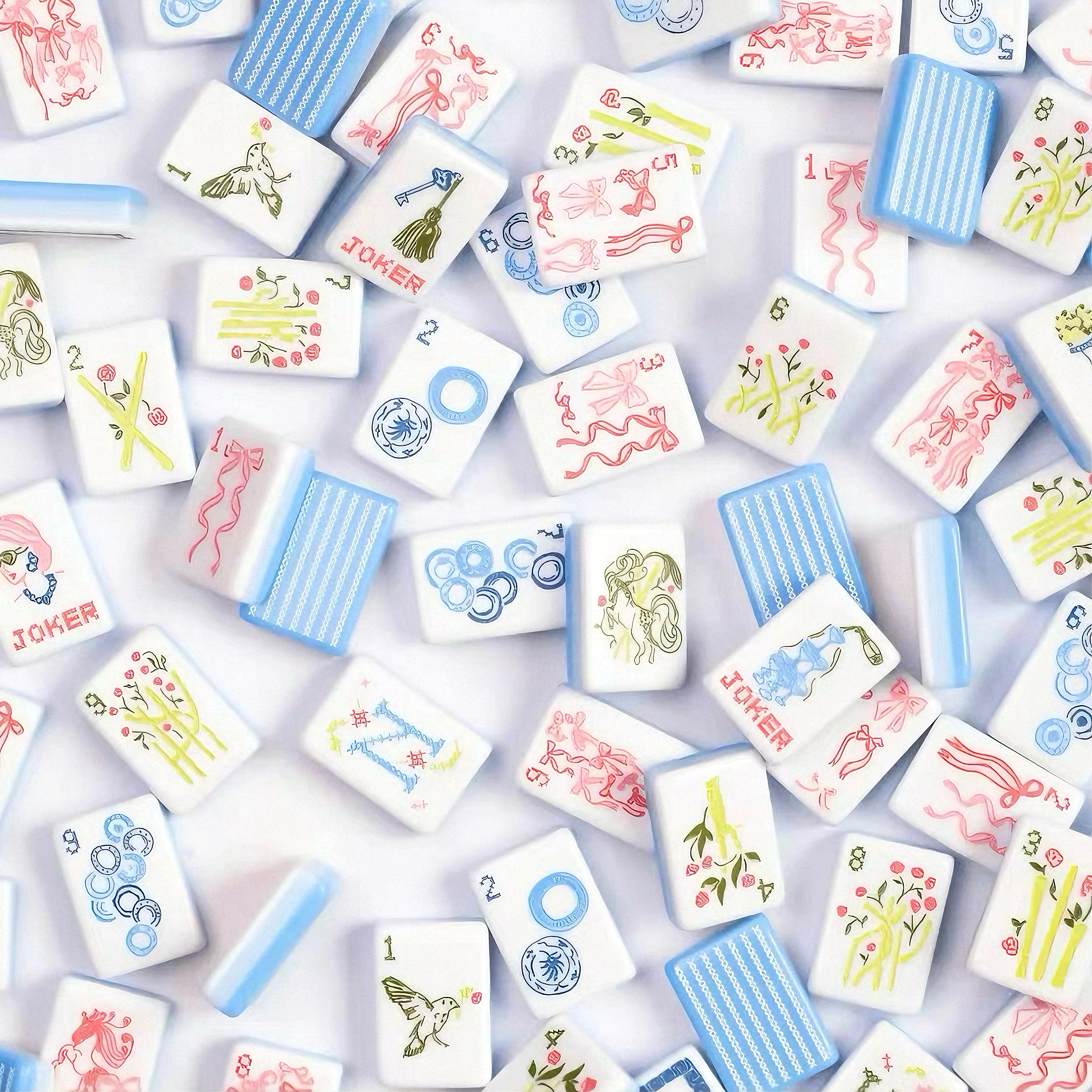 Coquette Ribbon Mahjong Tiles