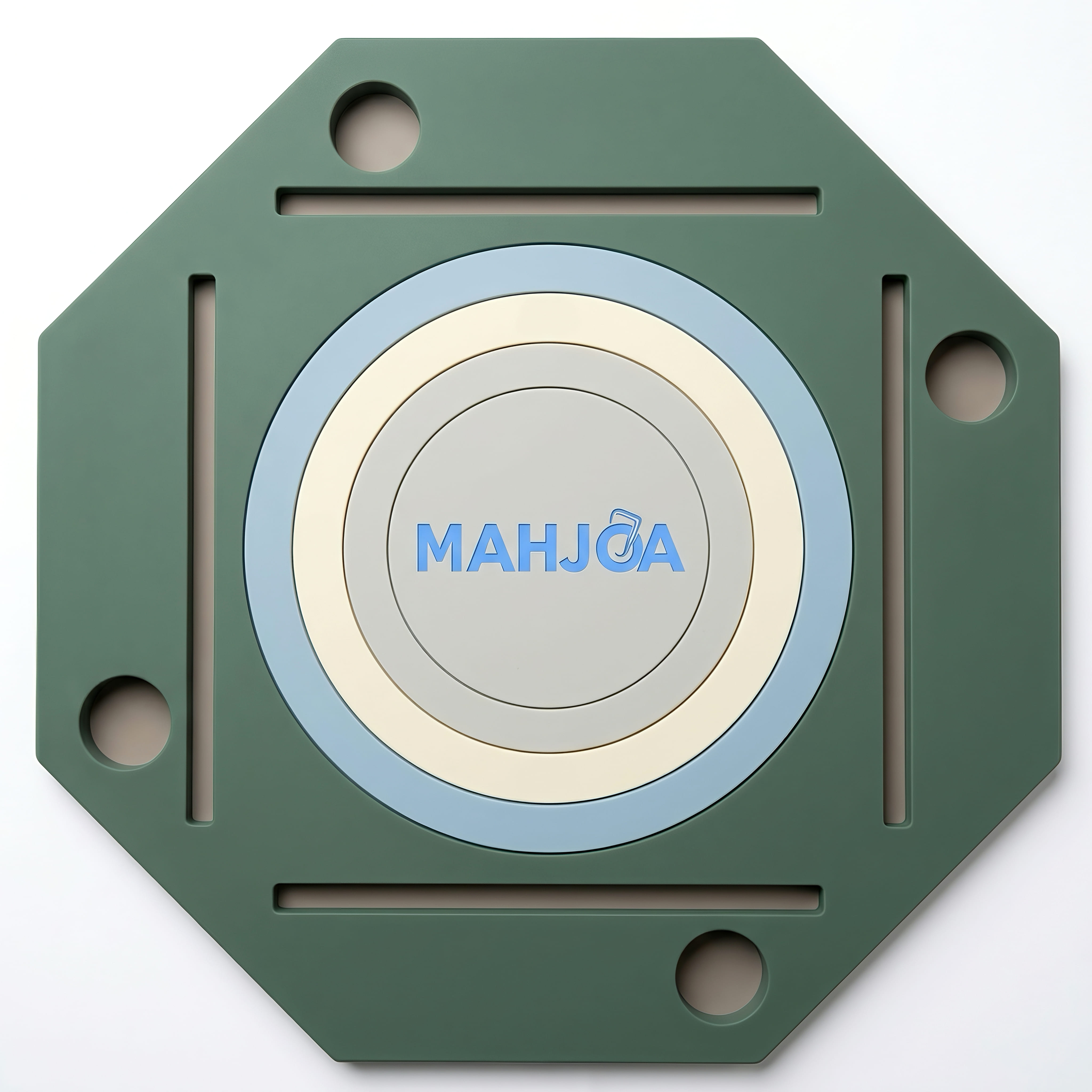 Deep Alpine Green, Sky Blue & Cream Floating Mahjong Mats