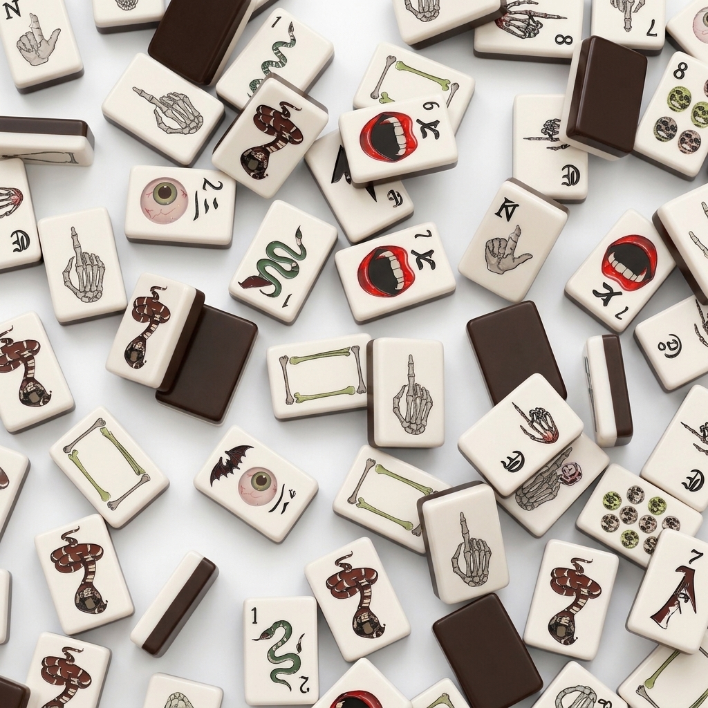 Halloween-Themed Mahjong Tiles