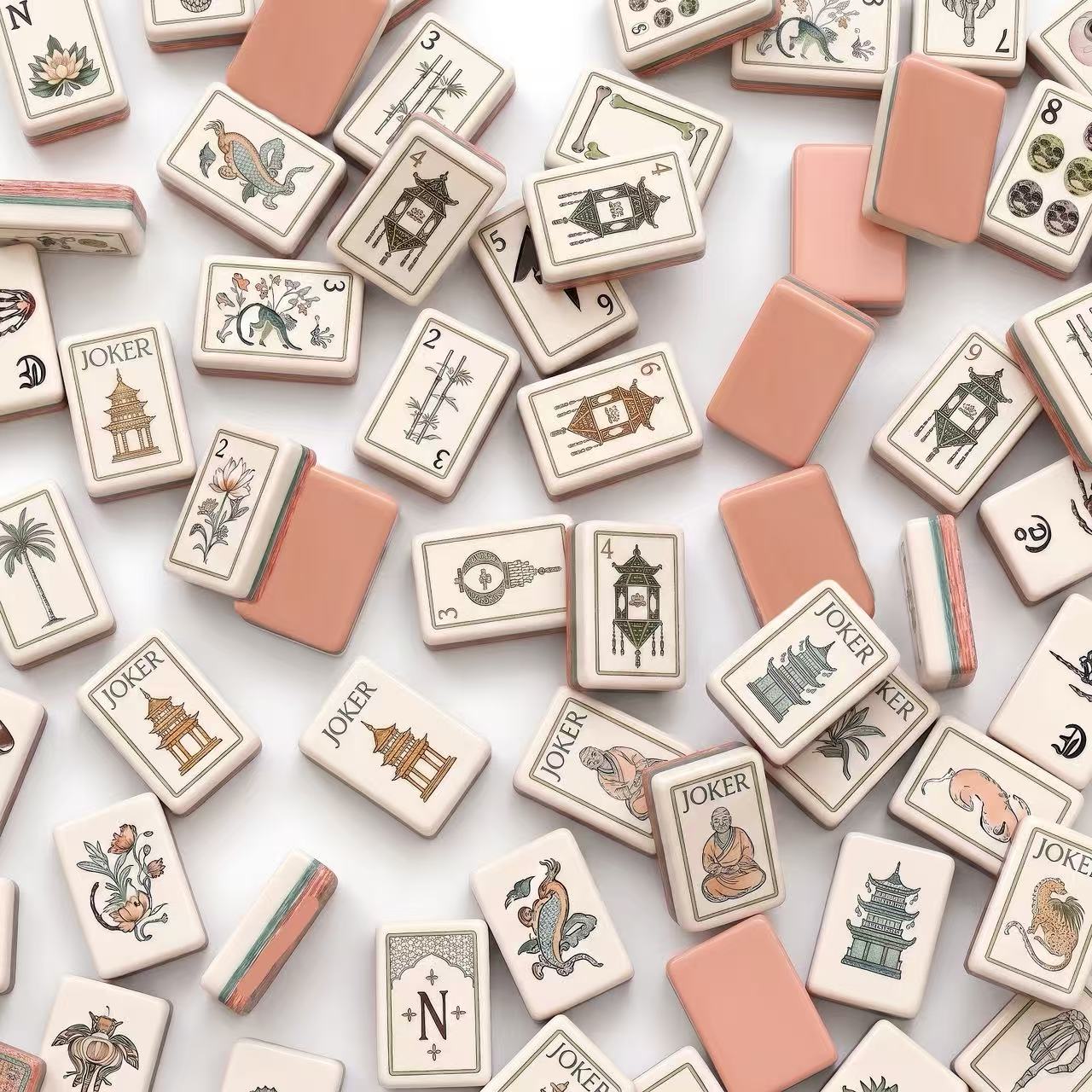 Safari Triple-Layer Mahjong Tiles