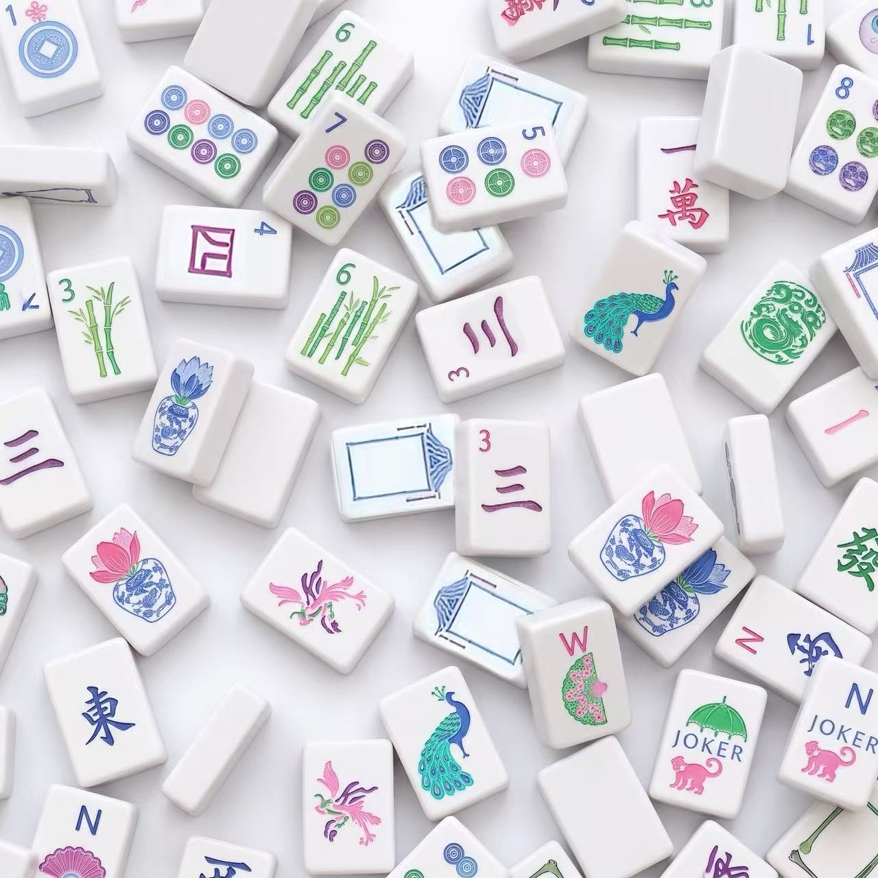 Apple Green Mahjong Tiles