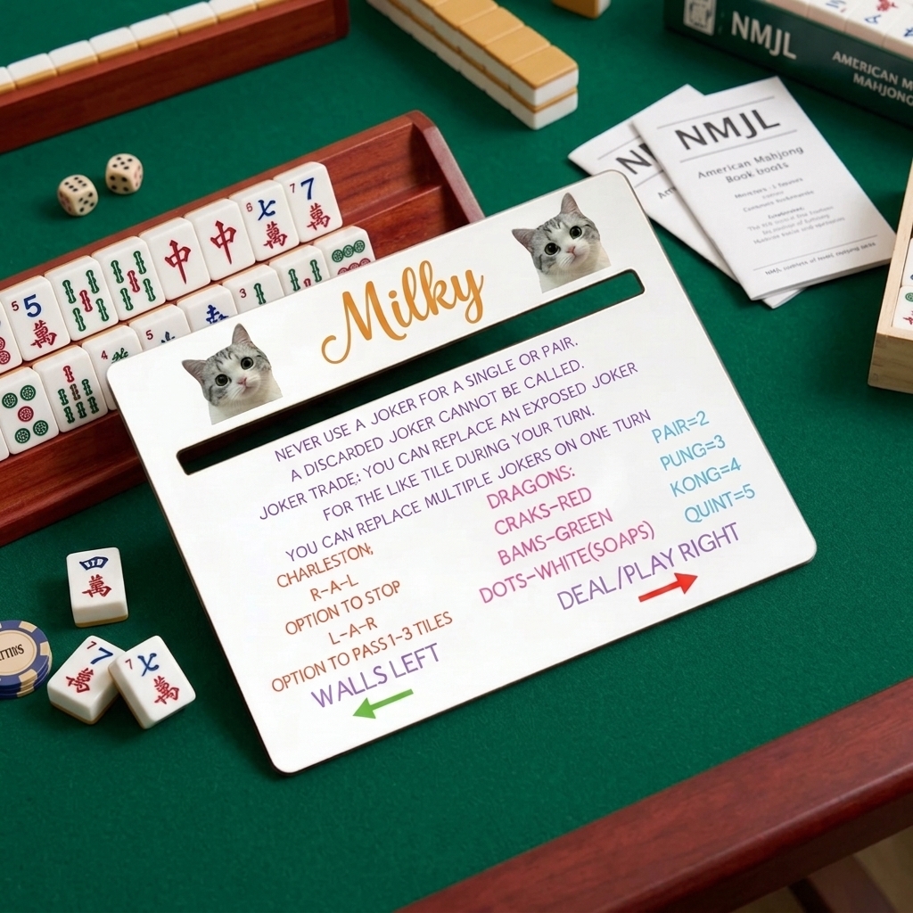 Personalized Photo Mahjong Line Finder with Rules, Realistic Style