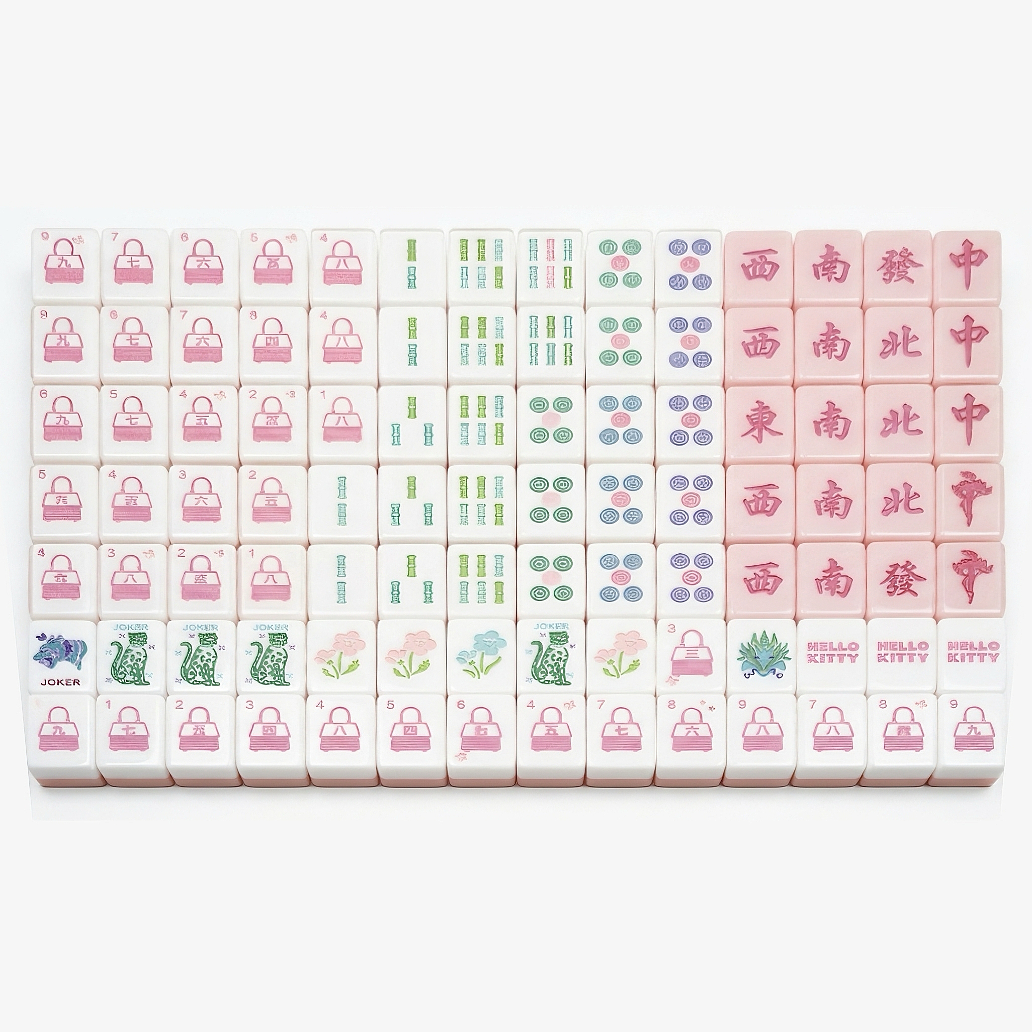 Pink Jelly Butterfly Mahjong Tiles