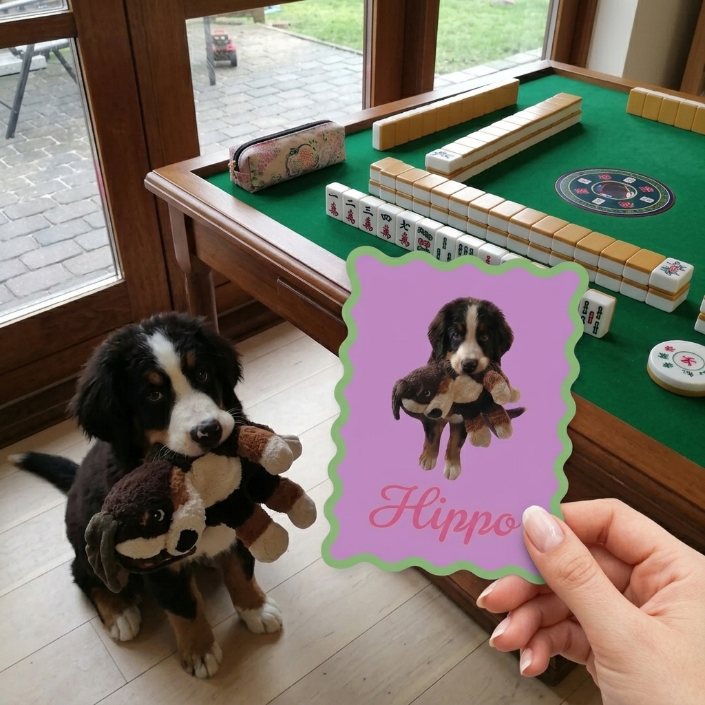 Personalized Photo Mahjong Shuffler Card, Realistic Style