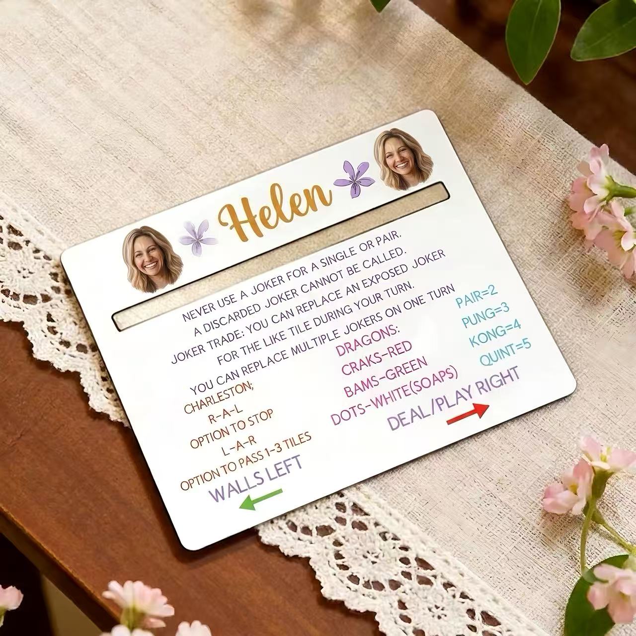 Personalized Photo Mahjong Line Finder with Rules, Realistic Style