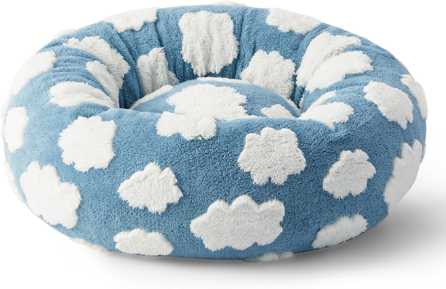 Jacquard Donut Dog Bed - Cute Home Decor as Gift for Pet,Washable Cover Cute Home Decor as Gift for Pet,Anti Slip Bottom