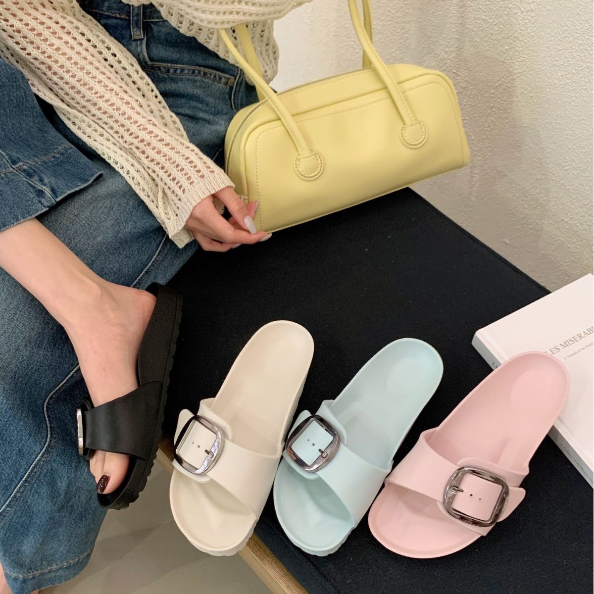 Big Buckle Slide Sandal