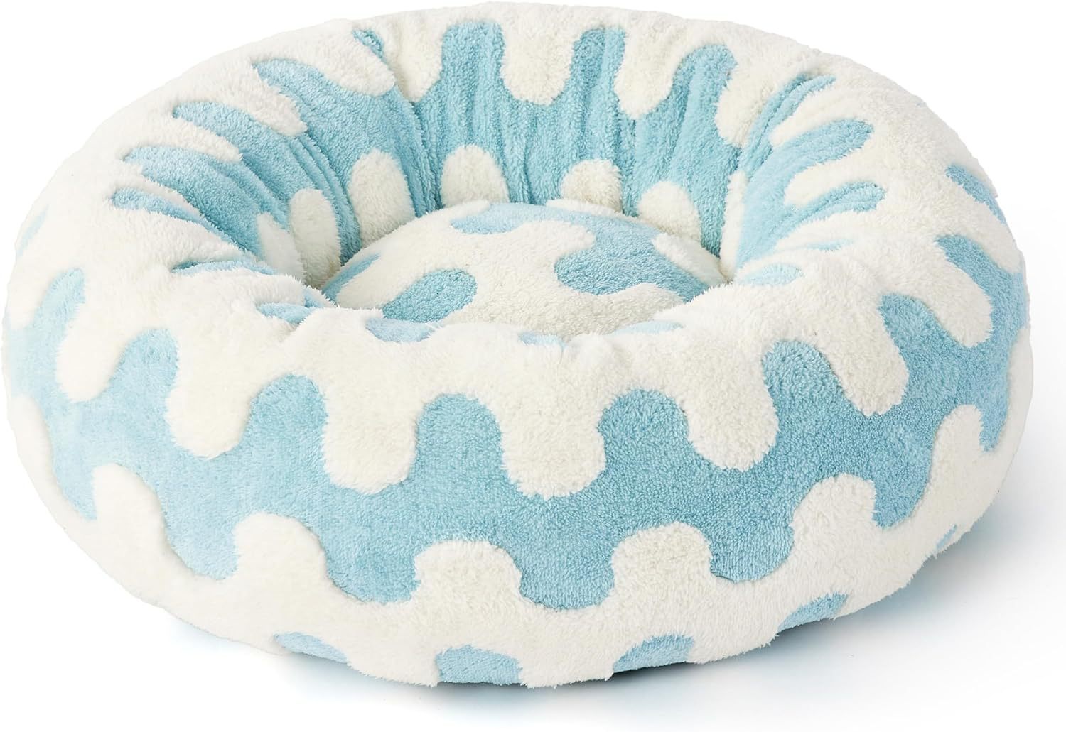 Jacquard Donut Dog Bed - Cute Home Decor as Gift for Pet,Washable Cover Cute Home Decor as Gift for Pet,Anti Slip Bottom