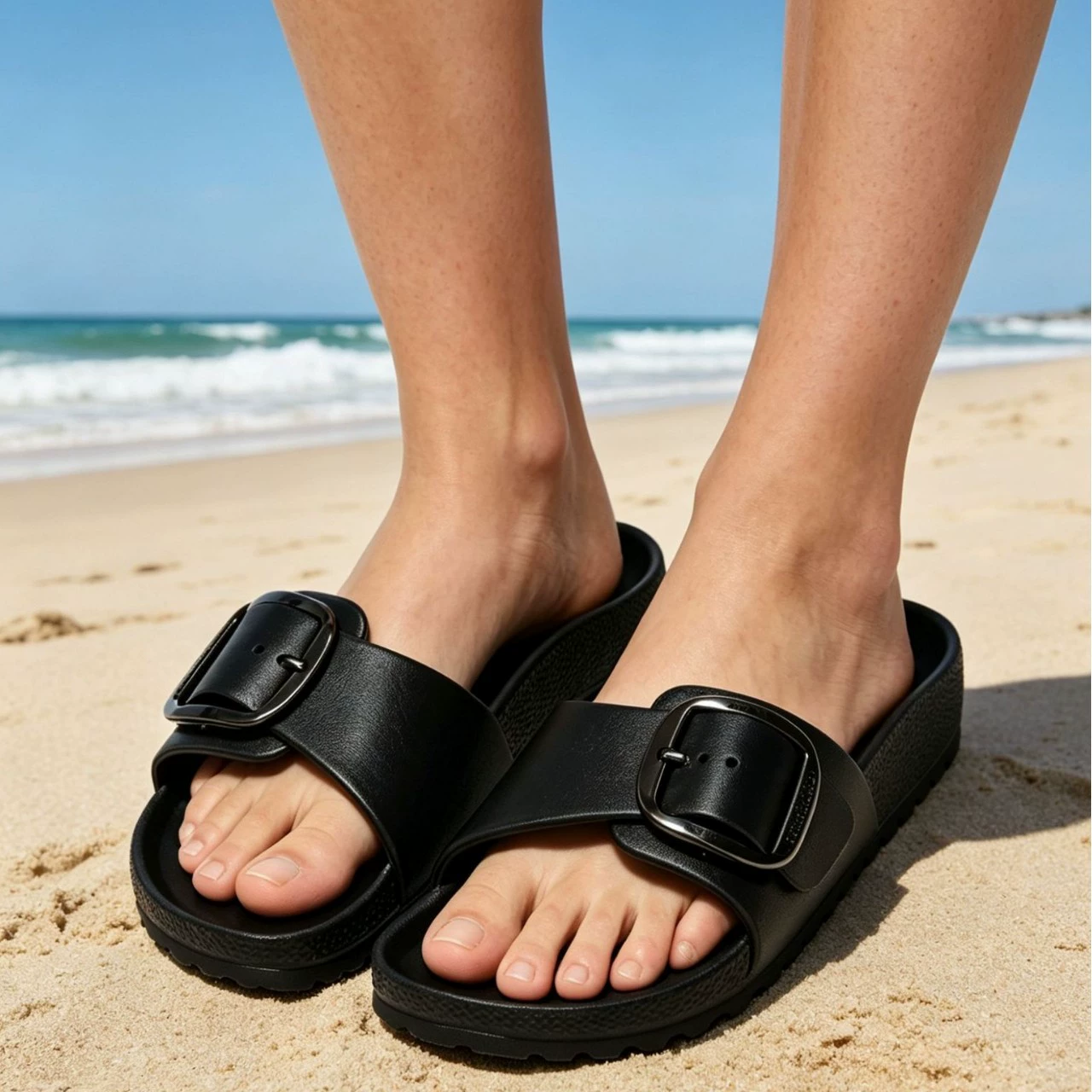 Big Buckle Slide Sandal