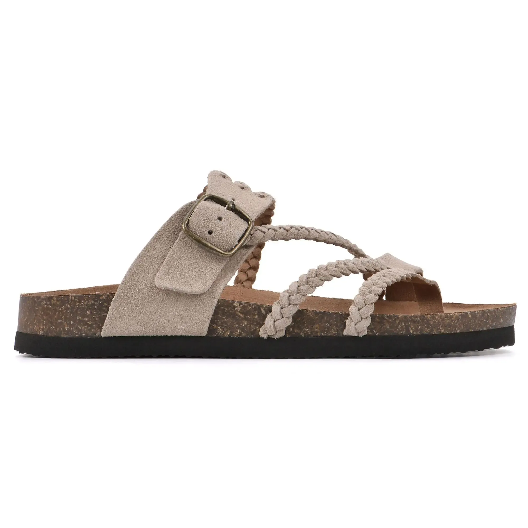 Braided Leather Flat Sandals