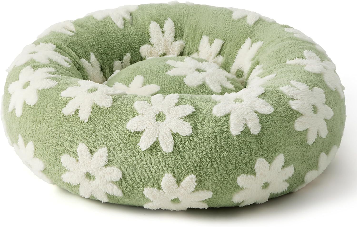 Jacquard Donut Dog Bed - Cute Home Decor as Gift for Pet,Washable Cover Cute Home Decor as Gift for Pet,Anti Slip Bottom