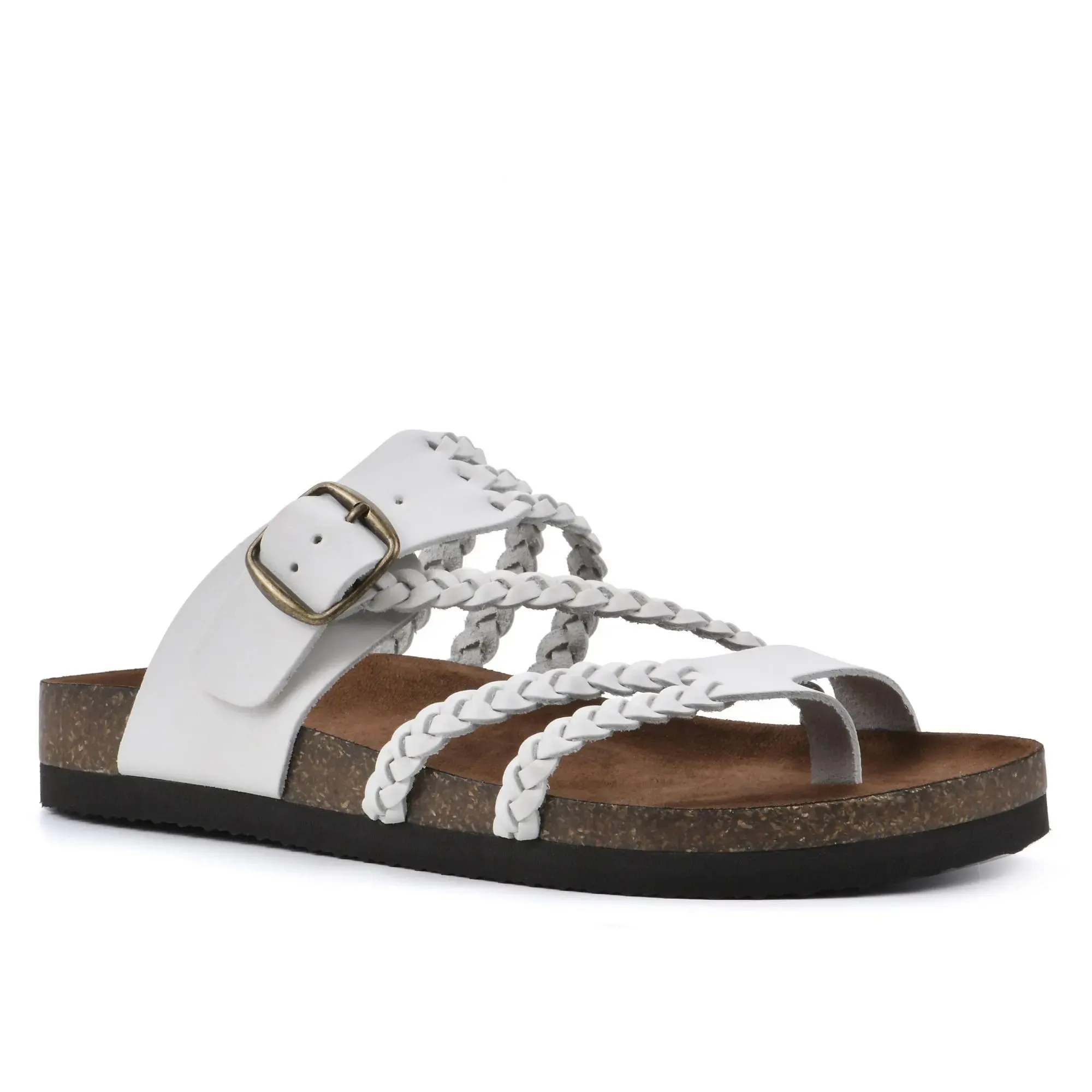 Braided Leather Flat Sandals